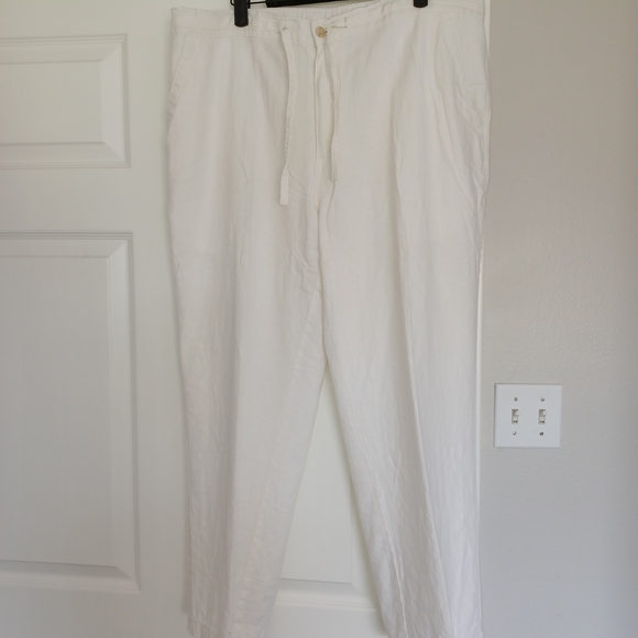 Havanera Pants - White Wide Leg Women's Pants - Lightweight Casual (Size XL)